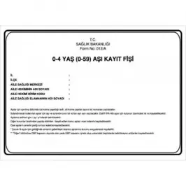0-4 Yaş (0-59) Aşı Kayıt Fişi - 2