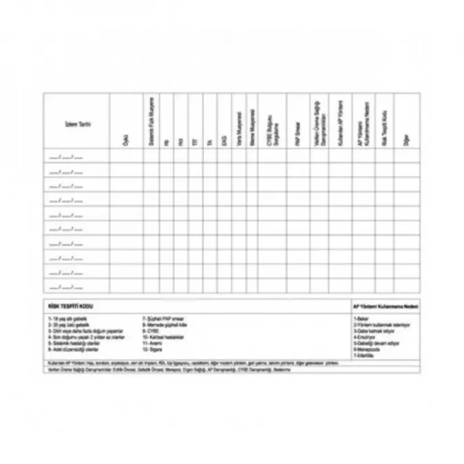 15 - 49 Yaş Kadın İzlem Fişi - 1