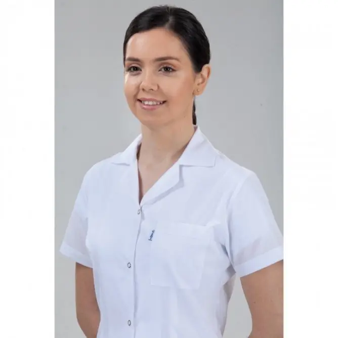 Bayan Kısa Kol Kısa Klasik Yaka Önlük (İnce Kumaş) - 4