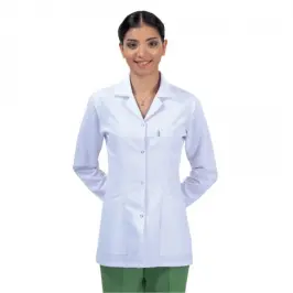 Bayan Klasik Yaka Laboratuvar Önlüğü - 1