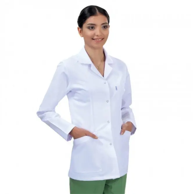Bayan Klasik Yaka Laboratuvar Önlüğü - 5