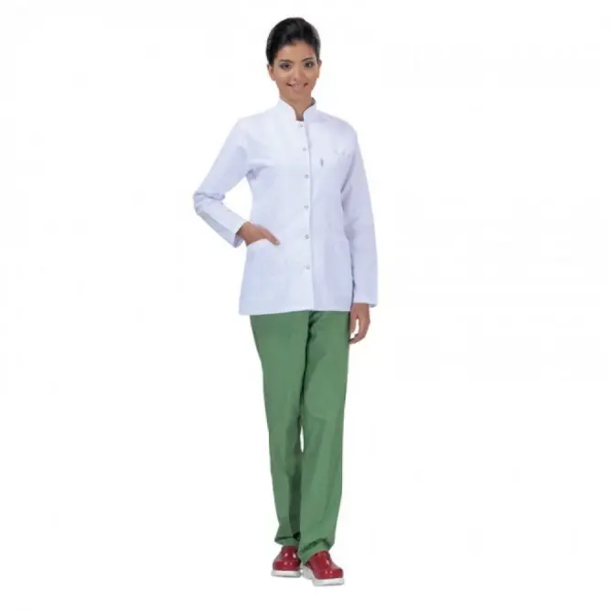 Bayan Öğretmen Önlüğü Hakim Yaka Kısa Boy (Alpaka Kumaş) - 1