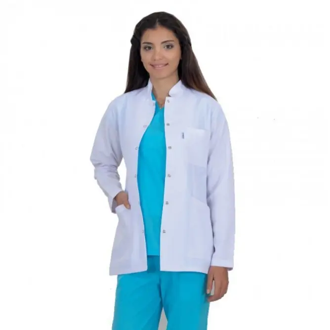 Bayan Öğretmen Önlüğü Hakim Yaka Kısa Boy (Alpaka Kumaş) - 3