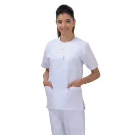 Bayan Simit Yaka Çıtçıtlı Hemşire Takım (Alpaka Kumaş) - 