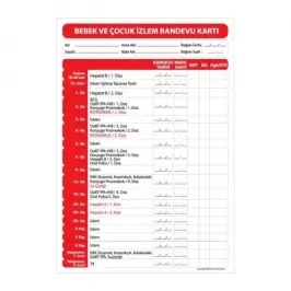 Bebek İzlem Randevu Kartı - 2
