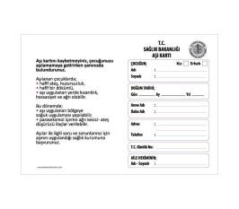 Bebek ve Çocuk Aşı Kartı - 1