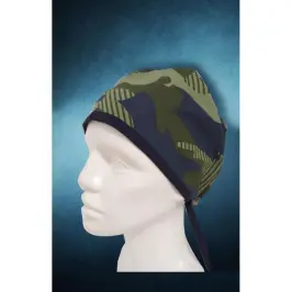 Çizgili Yeşil Kamuflaj Desenli Bone - 