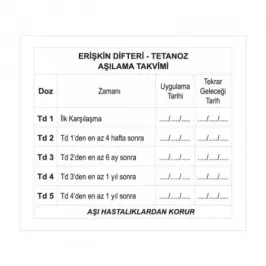 Difteri Tetanoz Aşı Kartı - 2