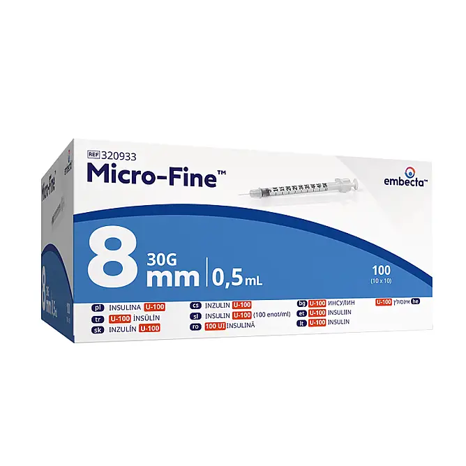 Embecta (BD) Micro-Fine 0,5 ml İnsülin Enjektörü (30G x 8mm) 10'lu Paket