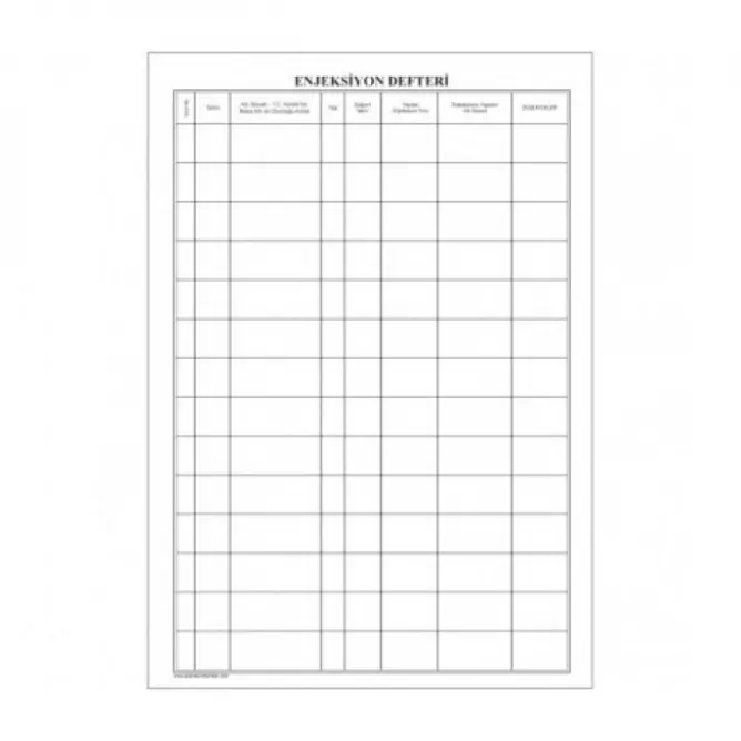 Enjeksiyon Defteri - 1