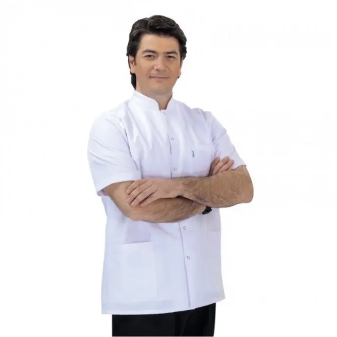 Erkek Hakim Yaka Kısa Kol Kısa Önlük (Alpaka Kumaş) - 2