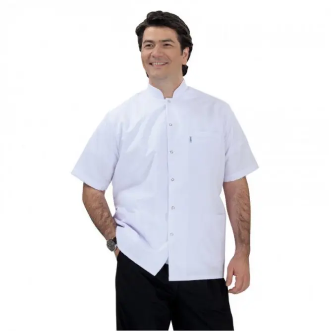 Erkek Hakim Yaka Kısa Kol Kısa Önlük (Alpaka Kumaş) - 1