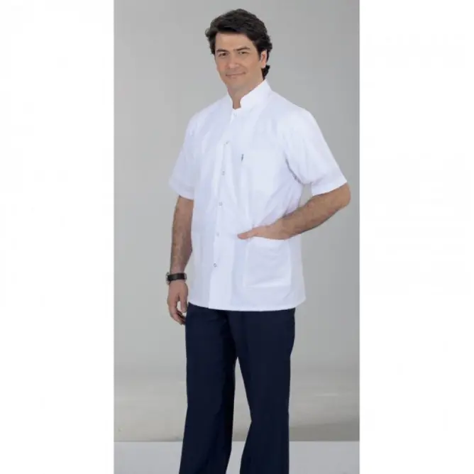 Erkek Hakim Yaka Üst Beyaz Alt Lacivert Takım (Alpaka Kumaş) - 1