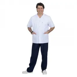 Erkek Klasik Yaka Ceket Tipi Üst Beyaz Alt Lacivert Takım (Alpaka Kumaş) - 