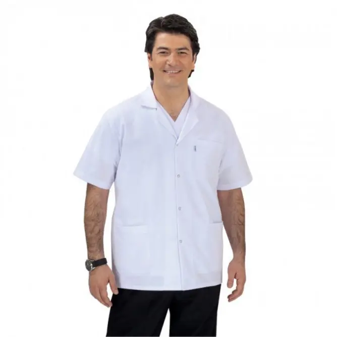 Erkek Klasik Yaka Kısa Kol Kısa Önlük (Alpaka Kumaş) - 1