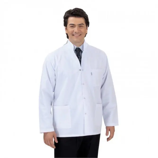 Erkek Öğretmen Önlüğü Hakim Yaka Kısa Boy (Alpaka Kumaş) - 1