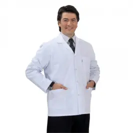 Erkek Öğretmen Önlüğü Klasik Yaka Kısa Boy (Alpaka Kumaş) - 1