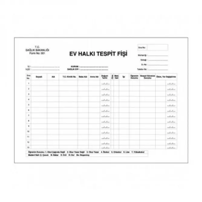 Ev Halkı Tespit Fişi - 2