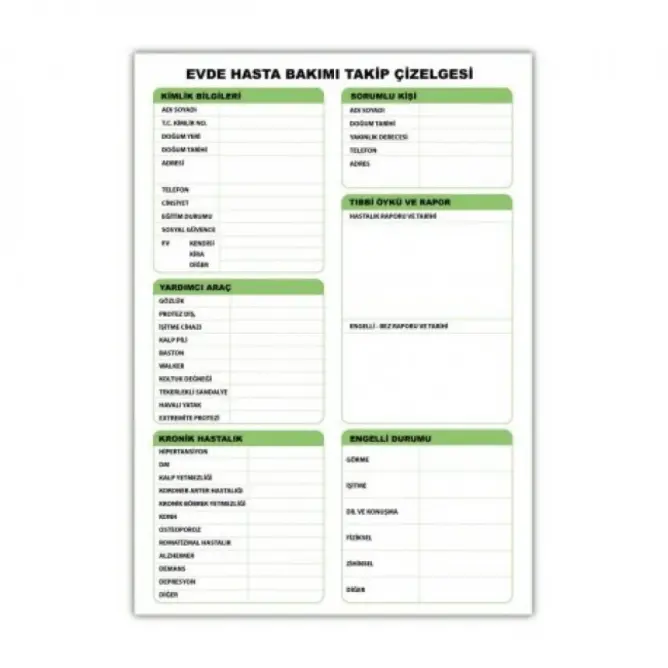 Evde Hasta Bakım Defteri - 1