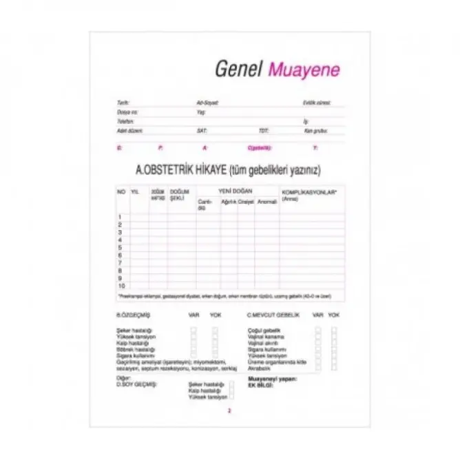 Gebe İzlem Formu - 4