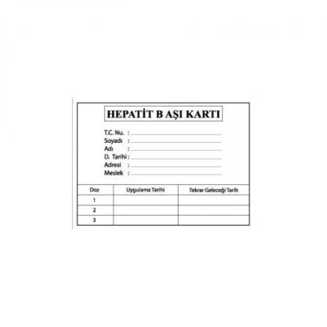 Hepatit B Aşı Kartı - 1