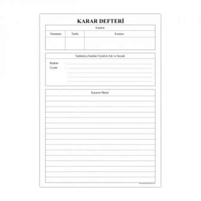 Karar Defteri (Ekonomik) - 1