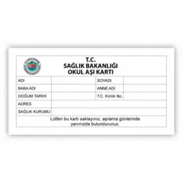 Okul Aşı Kartı - 1