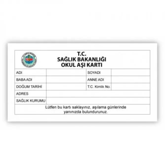 Okul Aşı Kartı - 1