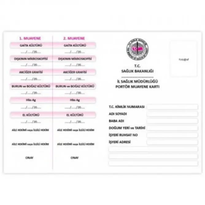 Portör Muayene Kartı - 2