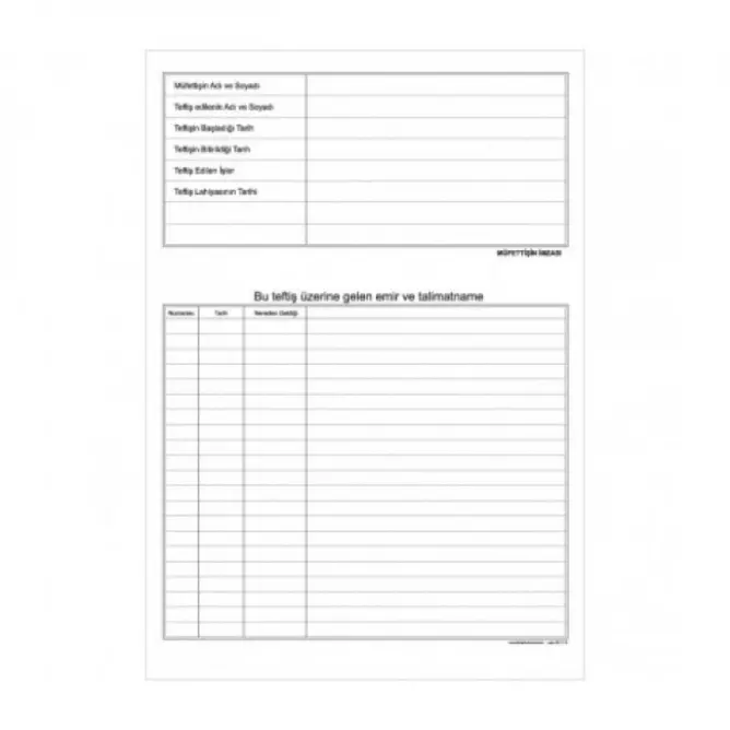 Teftiş Denetleme Defteri - 1