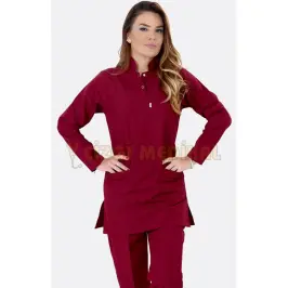 Tesettürlü Hemşire Forması Hakim Yaka (Terikoton İnce Kumaş) - 