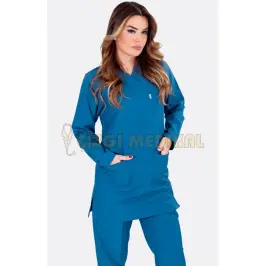 Tesettürlü Hemşire Forması Zarf Yaka - 