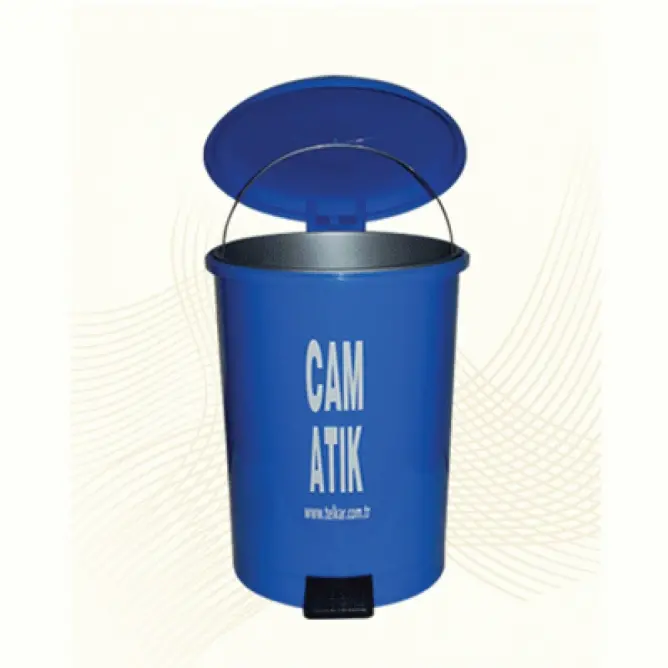 Yuvarlak Pedallı Cam Atık Kovası 25 LT - 1